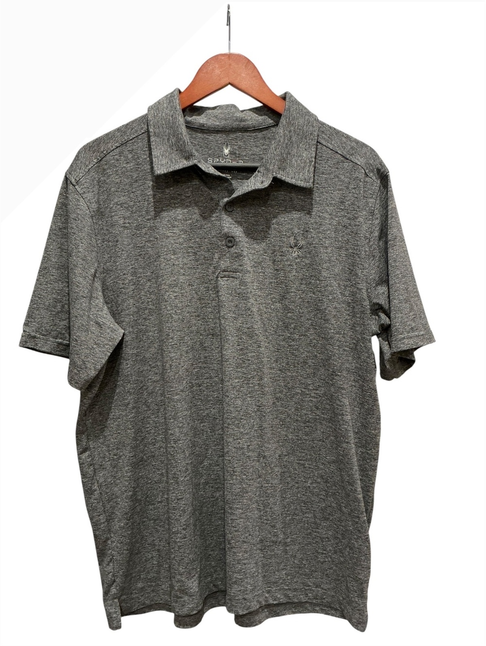 Spyder Men's Grey Polyester Spandex Polo Shirt Large